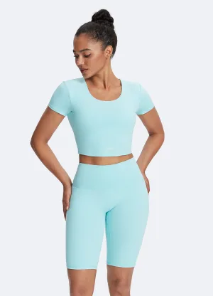Wrinkle-Resistant windproof Round Neck Crop Top