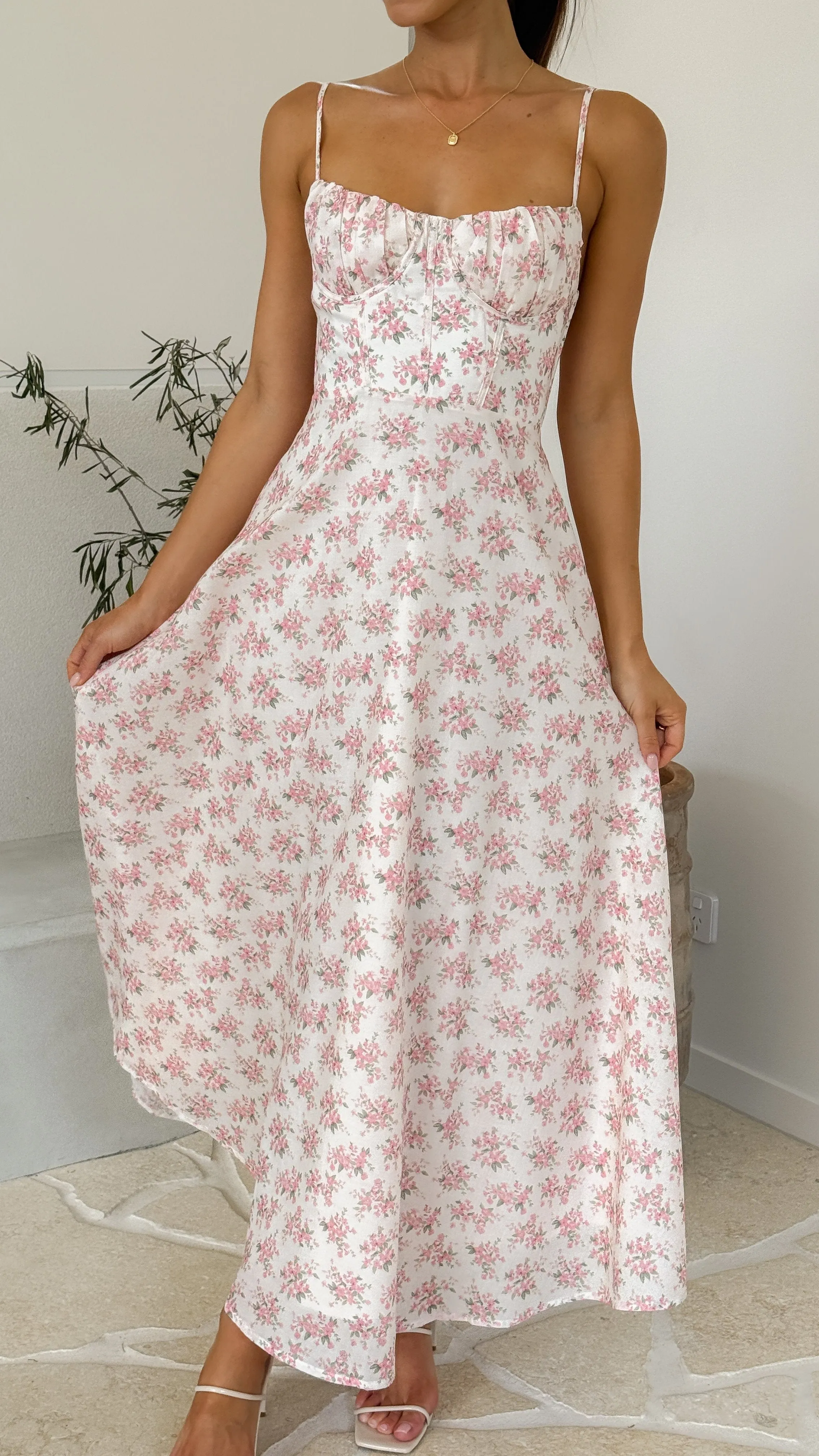 Balanced Tones NonChafeSeams Rahima Maxi Dress - Pink Floral