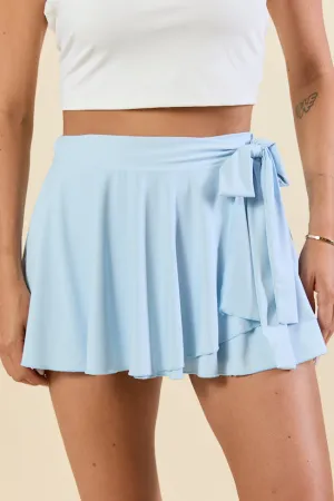Twirl Around Blue Wrap Skort Crisp Edge Non Irritating Seams