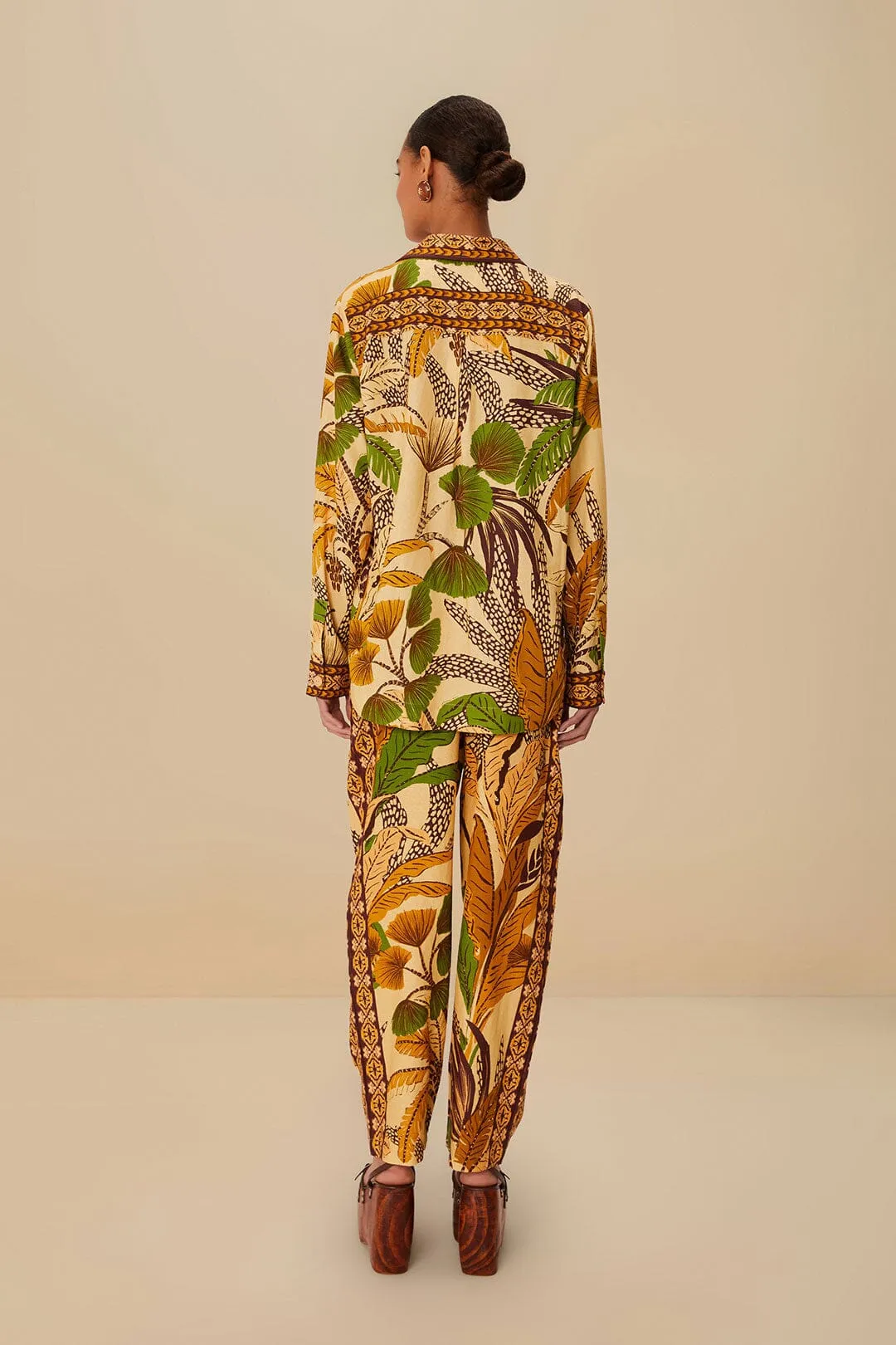 Denim finish Comfortable Look Wear Sand Foliage Sketch LENZING? ECOVERO? Euroflax? Pants