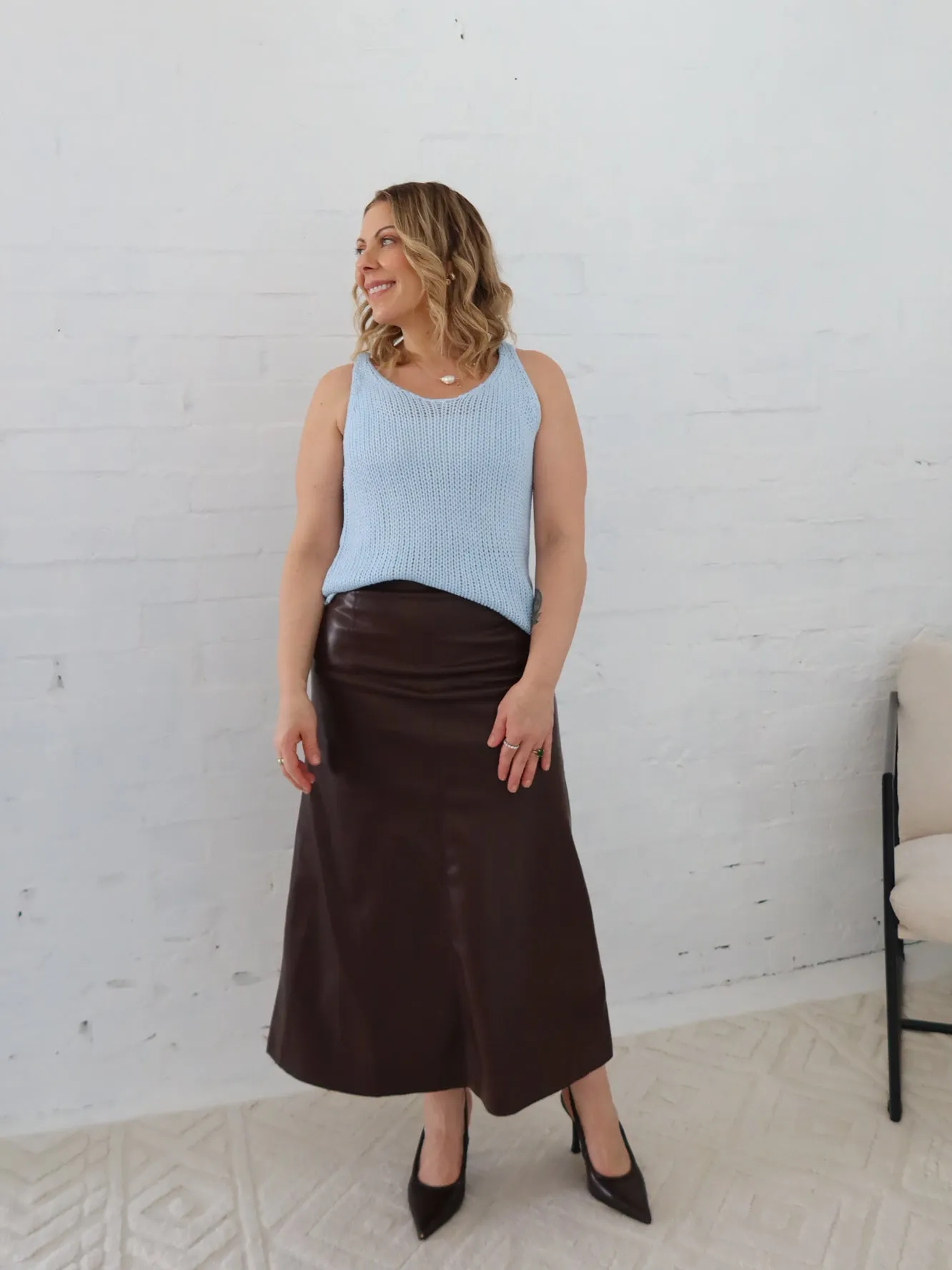 Durable Hem Saffy Skirt - Chocolate