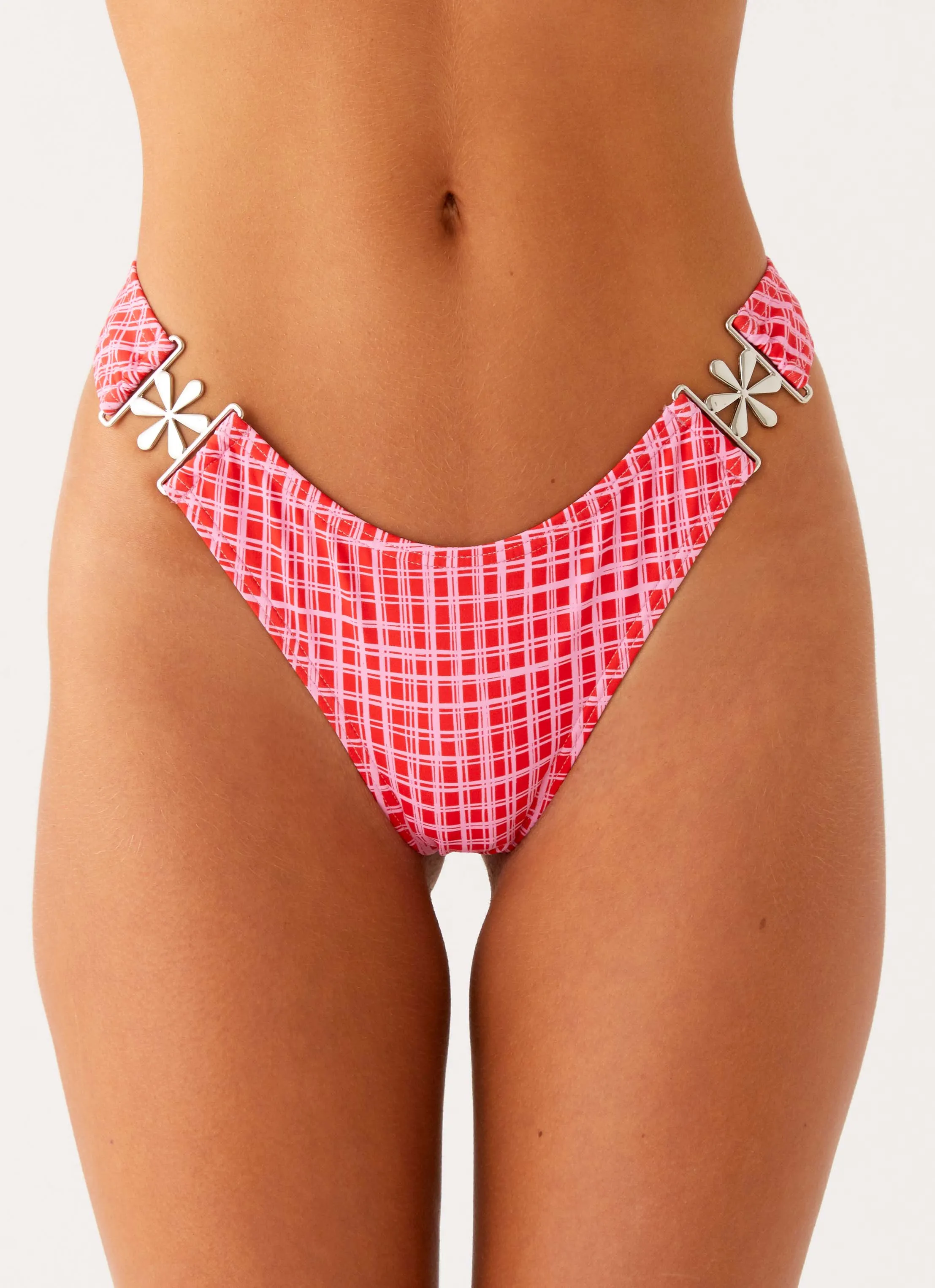 Summer Escape Holiday Fashion Saint Lucia Bikini Bottoms - Pink Check