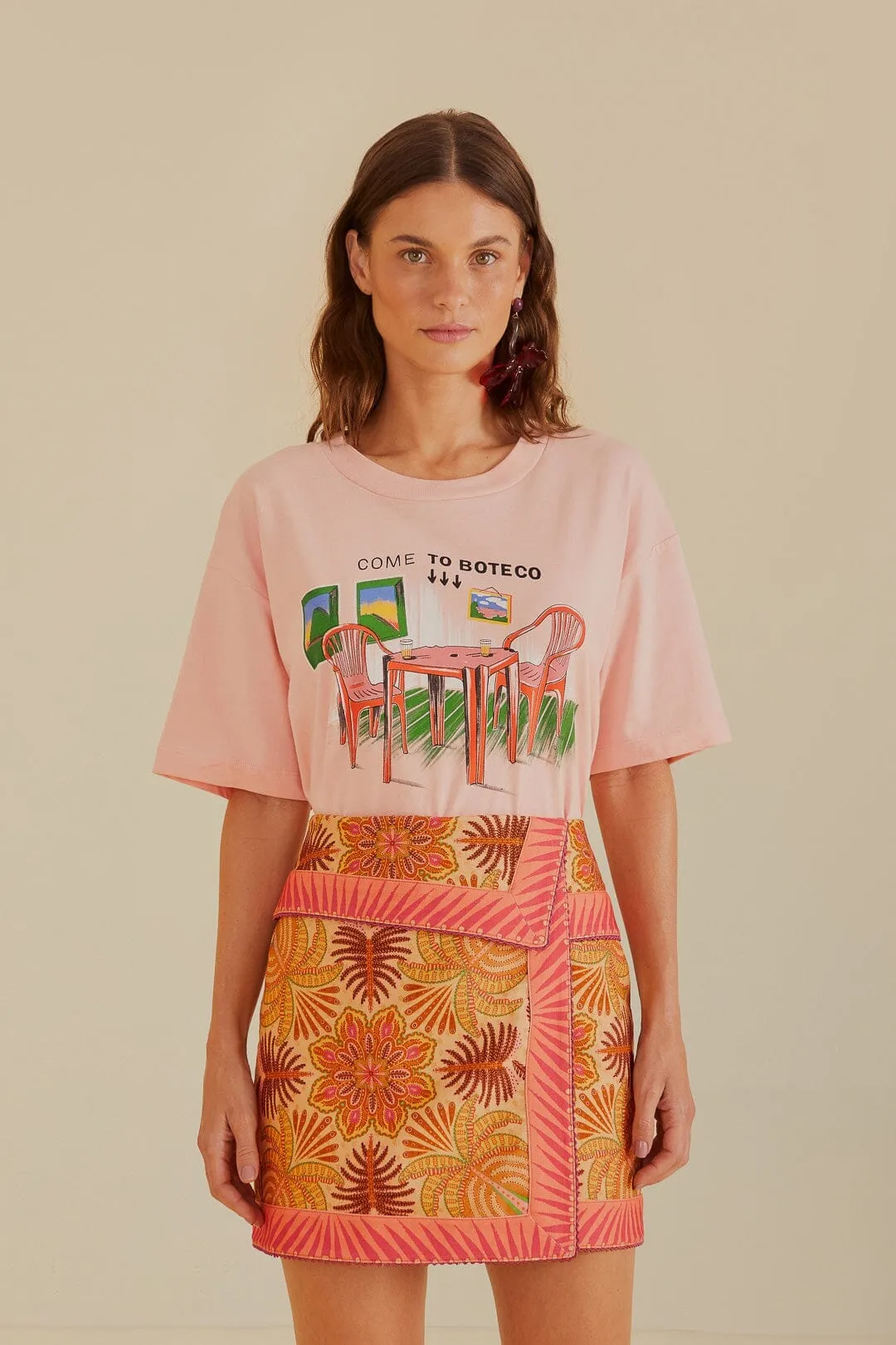 color block Sand Palm Scarf Skirt