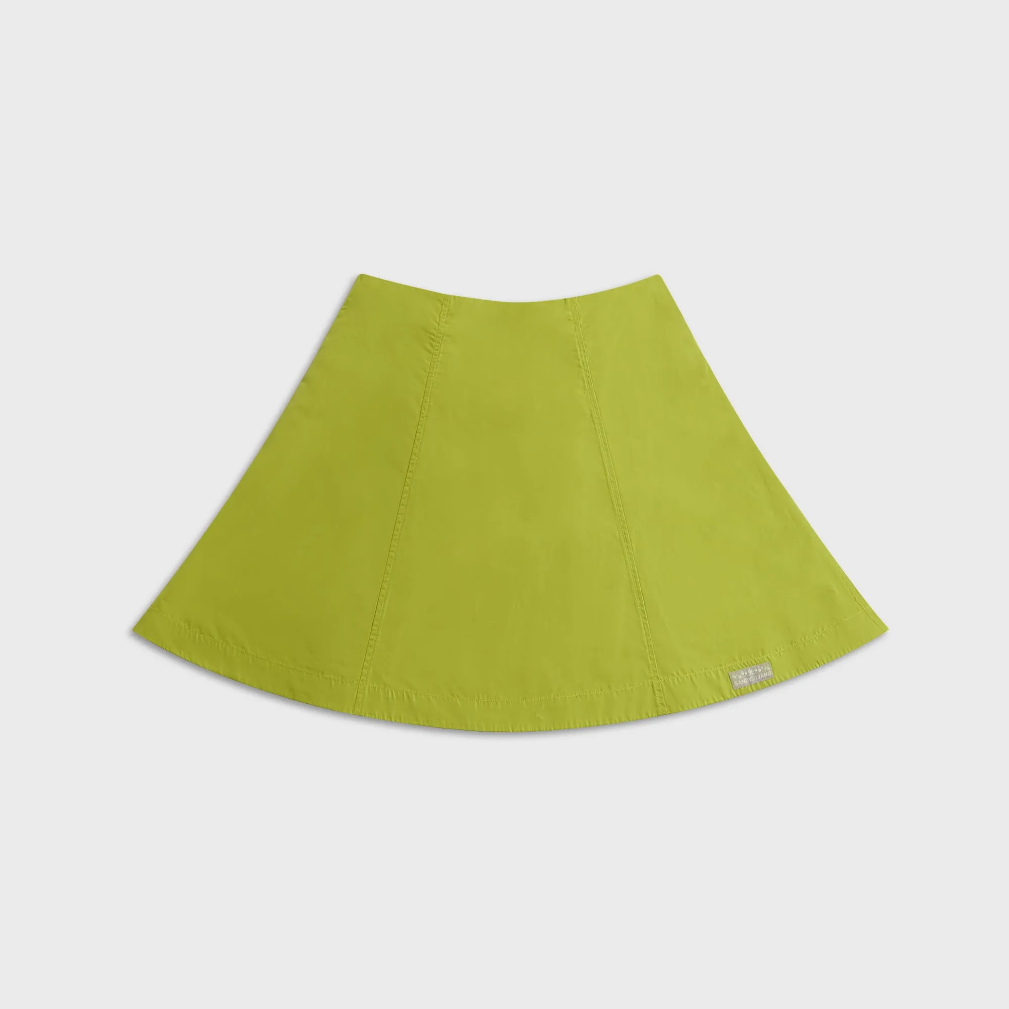 Sandy Liang Constance Skirt - Chartreuse Tassel accents Contrast Stitching