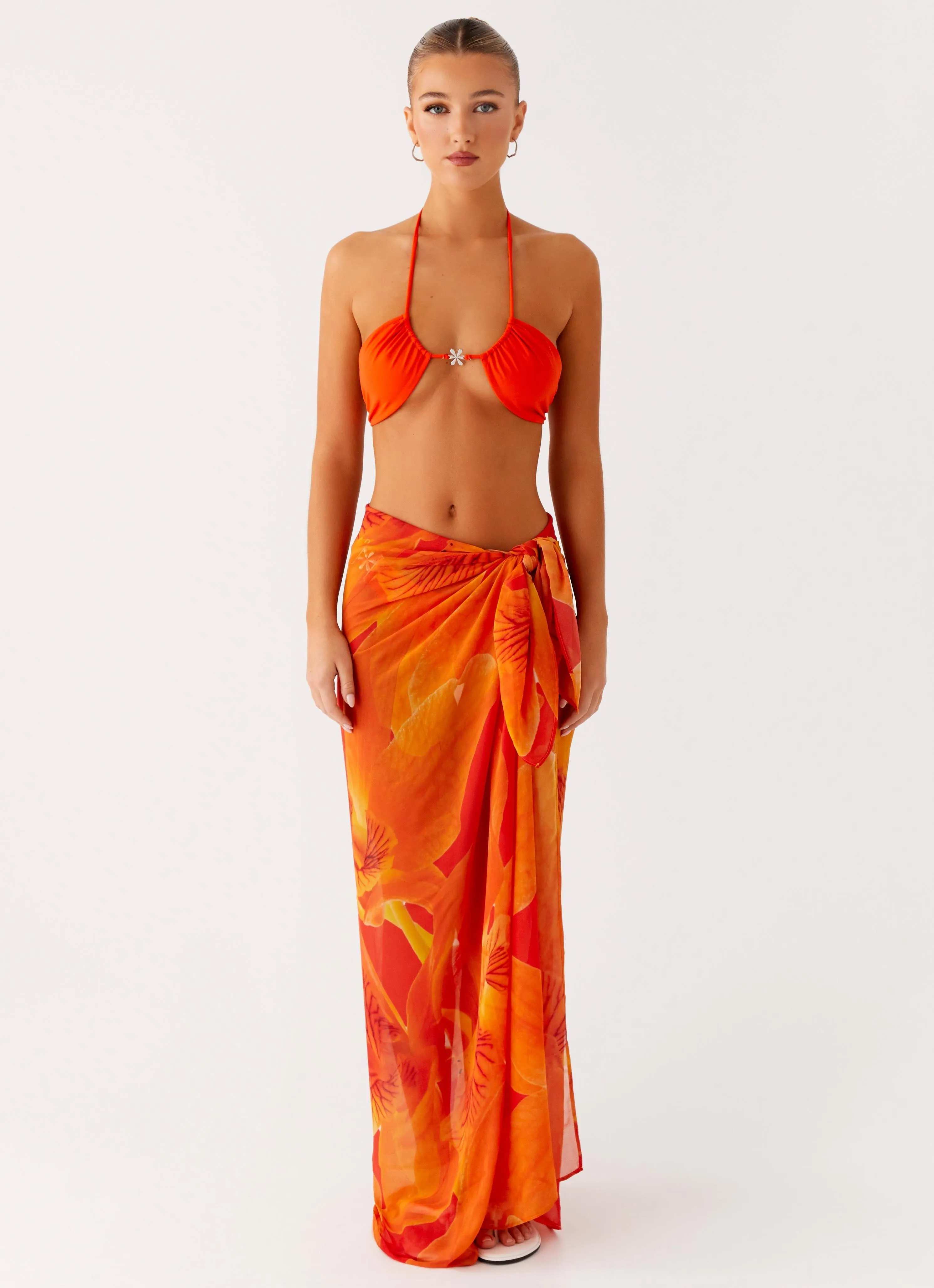 Sandy Shores Sarong - Serene Orange Reinforced Side Panels