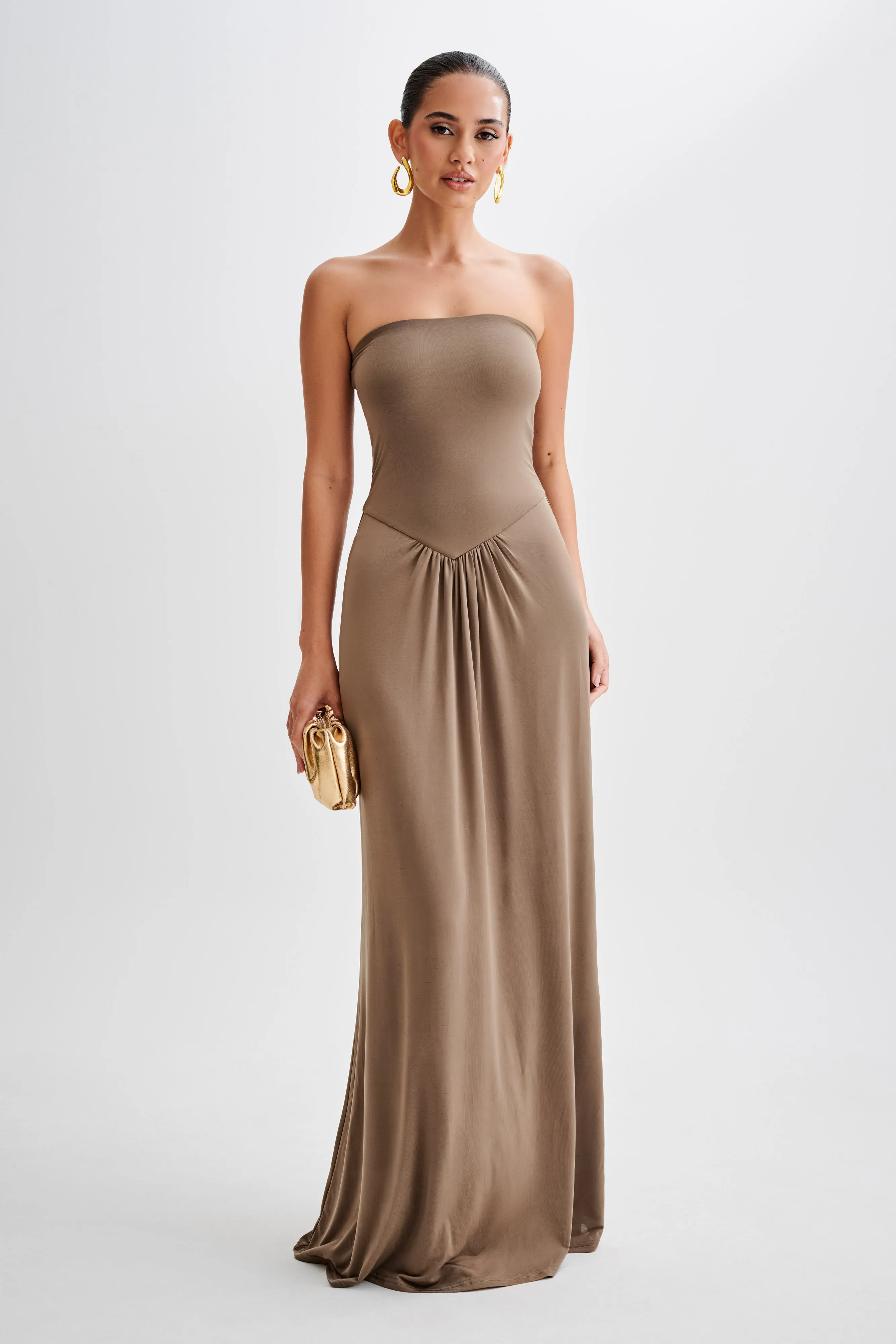 All-season Ruby Strapless Slinky Maxi Dress - Coco