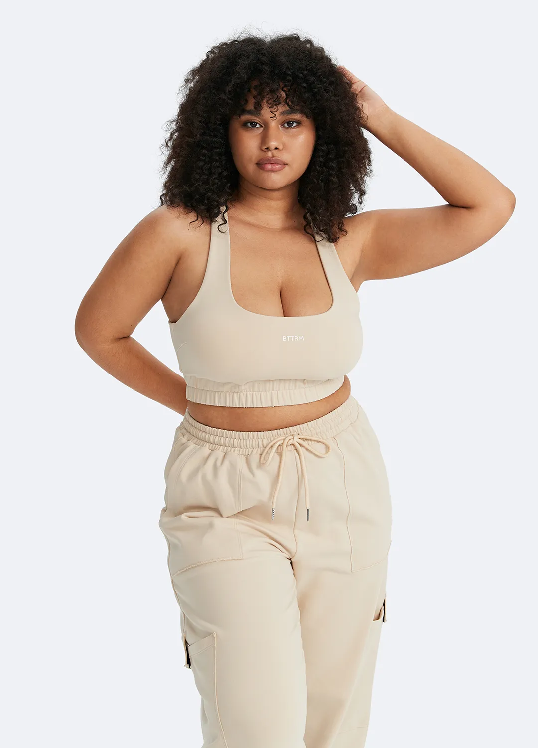 Scoop Neck Racerback Bra Decorative stitching seams