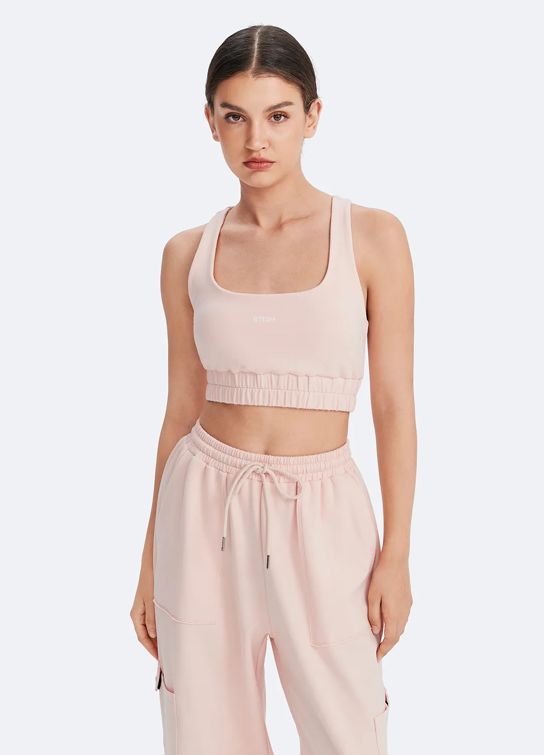 Elastic seams Scoop Neck Racerback Bra