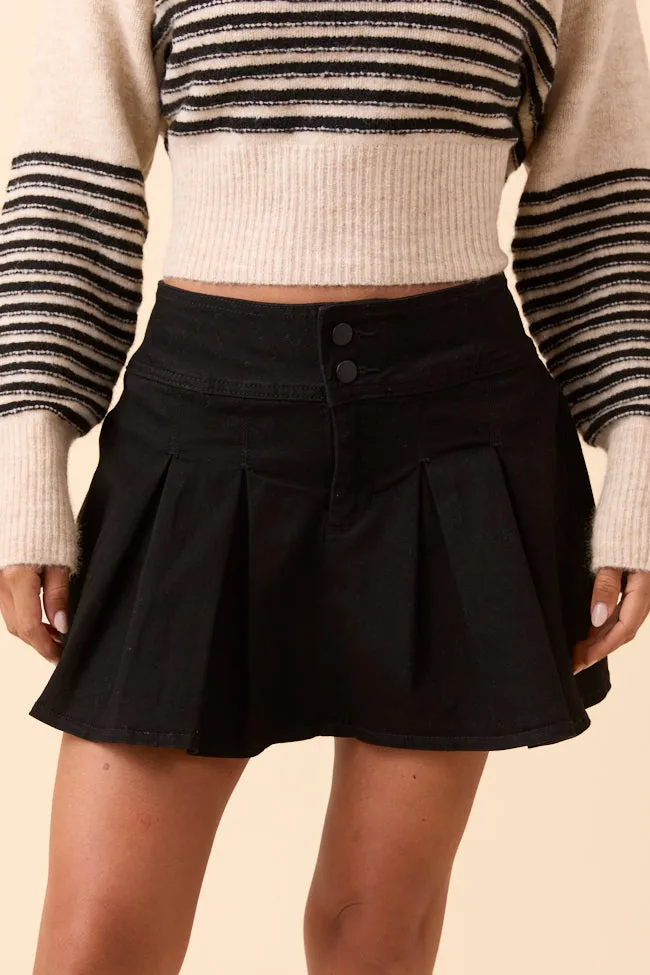 Scottie Black Denim Pleated Skort Outfit Lineup