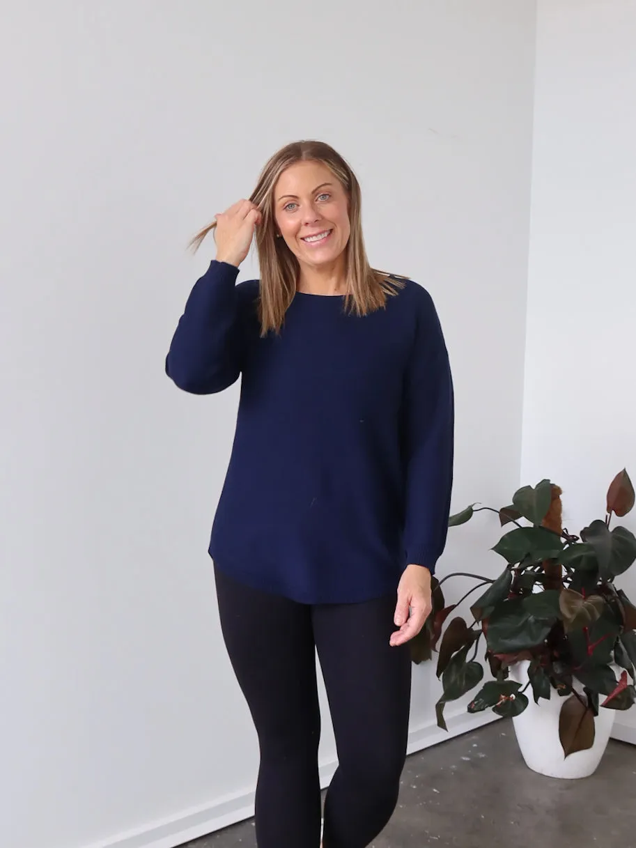 Airflow Channel Weave machine washable material Saxon Knit - Navy