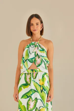 Off-White Summer Foliage Croped Top OdorResistantClothing Glow Up