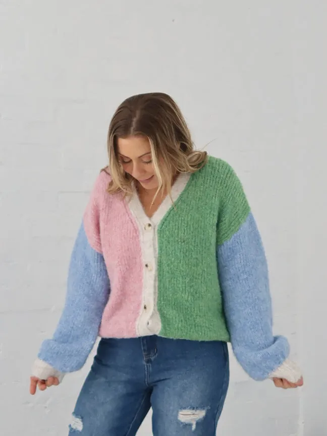 Smart Casual Urban Classic Gemma Cardigan-Multi Green