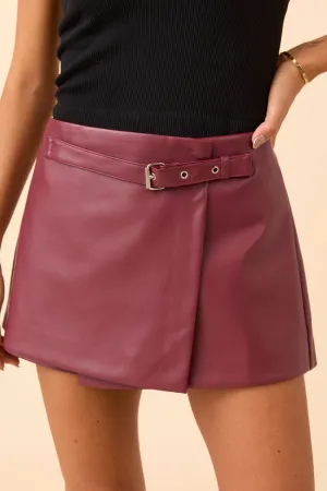 Seraphina Faux Leather Wrap Skort Performance Wear Bestseller Item