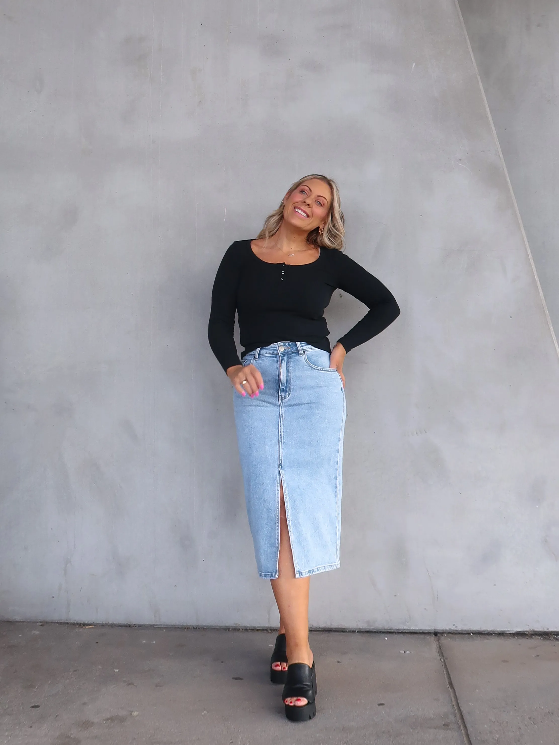 Joey Skirt-Blue Cozy Edge