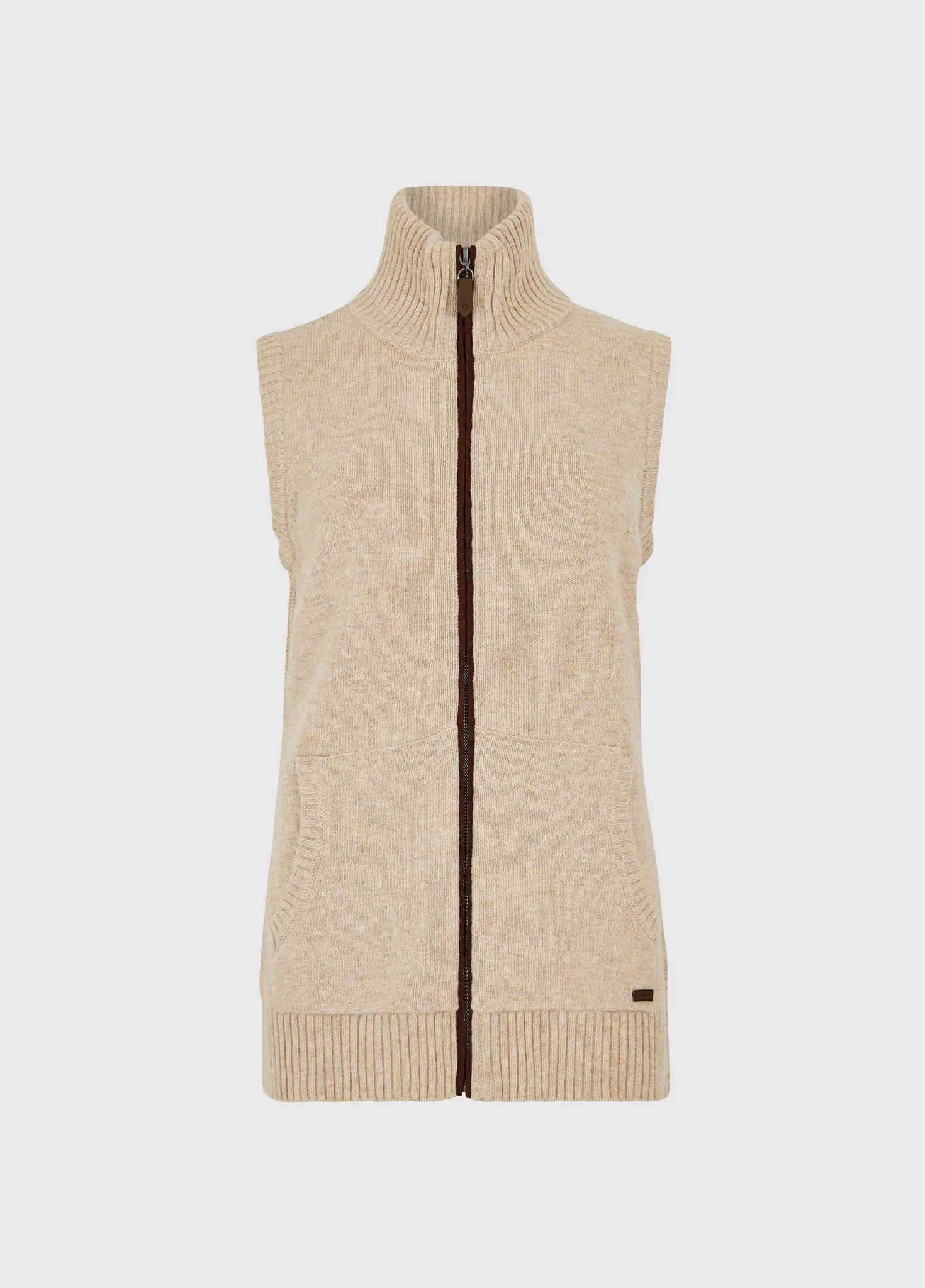Knit Reinforced Edges Flexible Neckline Sheedy Bodywarmer - Oat