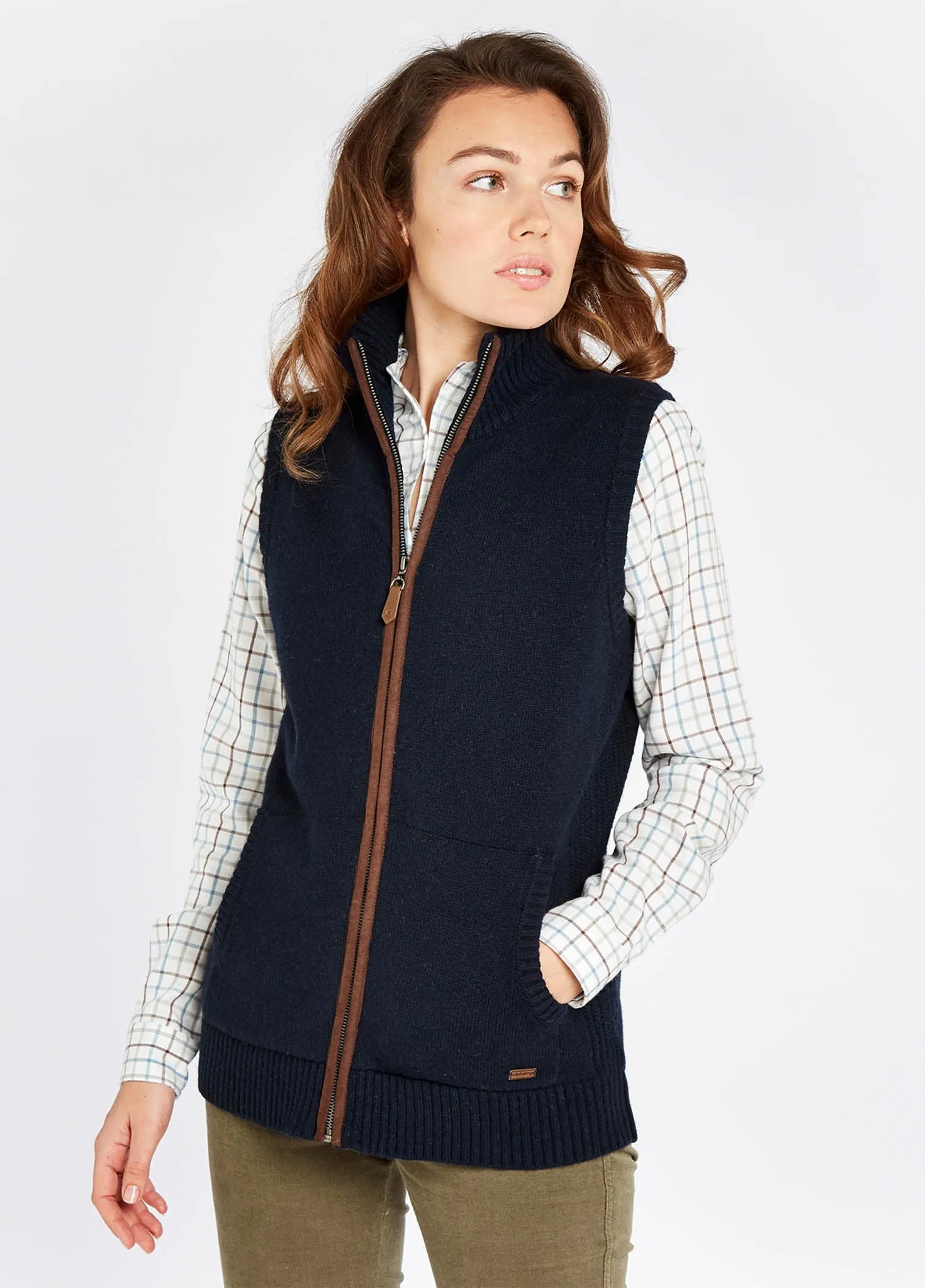 LowMaintenance Care Sheedy Full Zip Sweater Vest - Navy