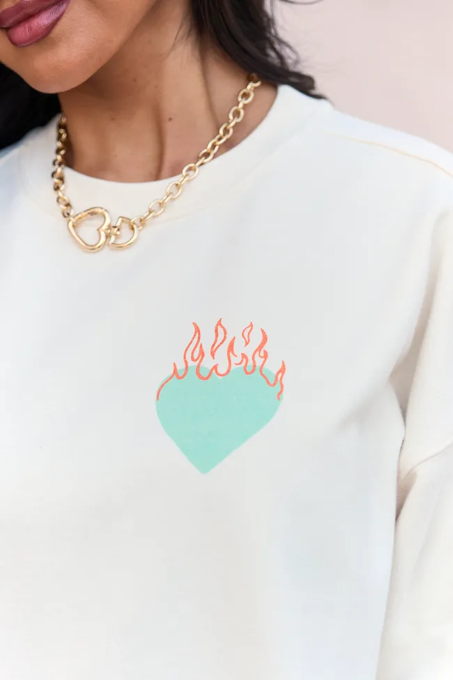 Show Business Cream Graphic Sweatshirt City Style City Fit