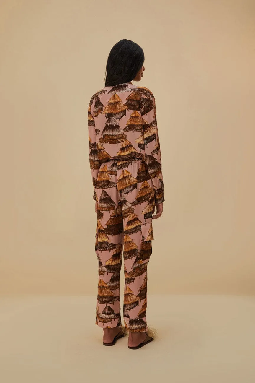 Shuhu Beige Cargo Pants Chic Fit Universal Fit System