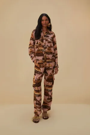 Soft Touch Comfort Layer Wear Shuhu Beige Cargo Pants