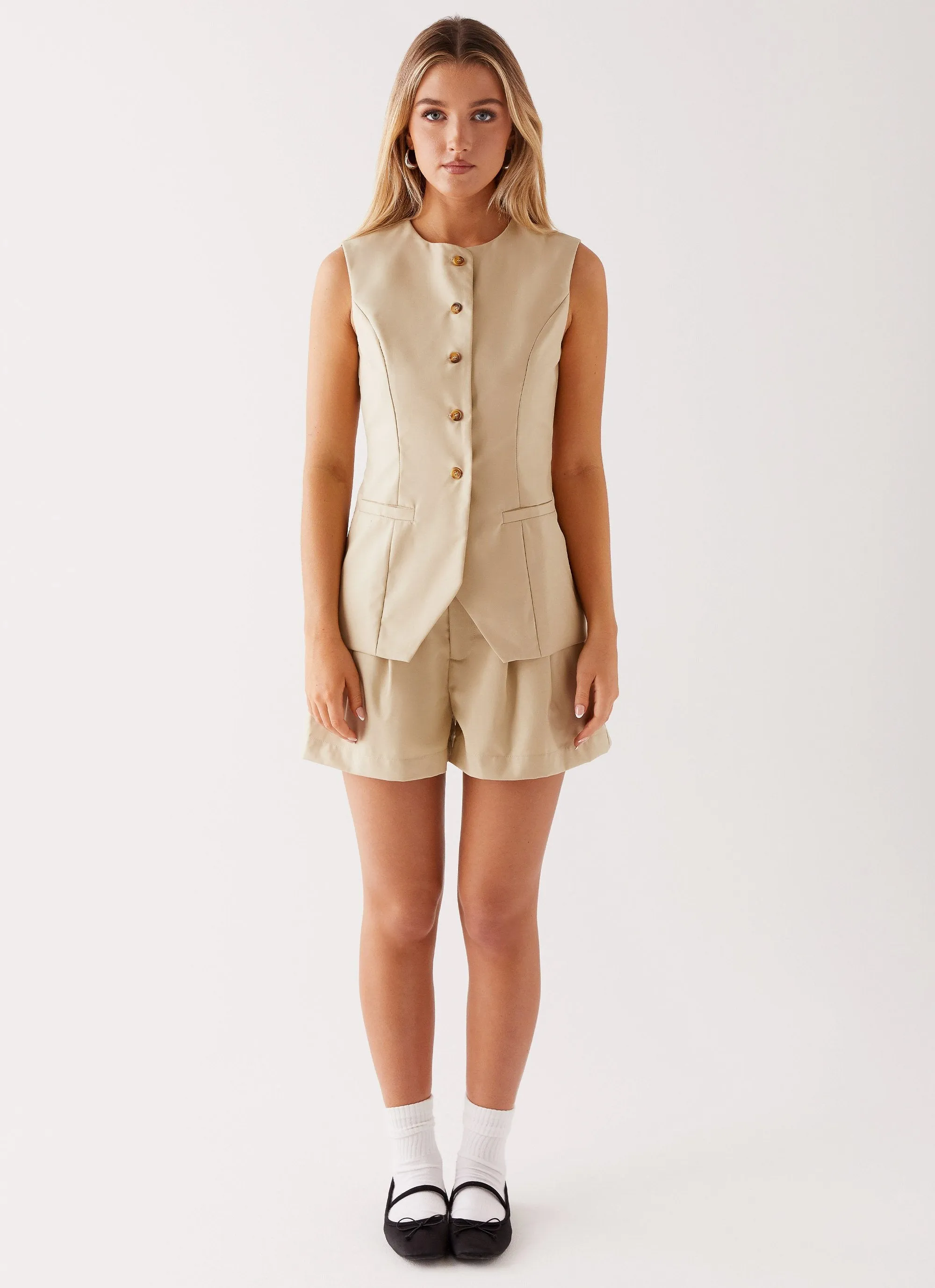 yoga clothes Siena Style Tailored Shorts - Beige