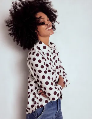 Comfortable Look Sienna Cotton Shirt-Deep Wisteria, Spots