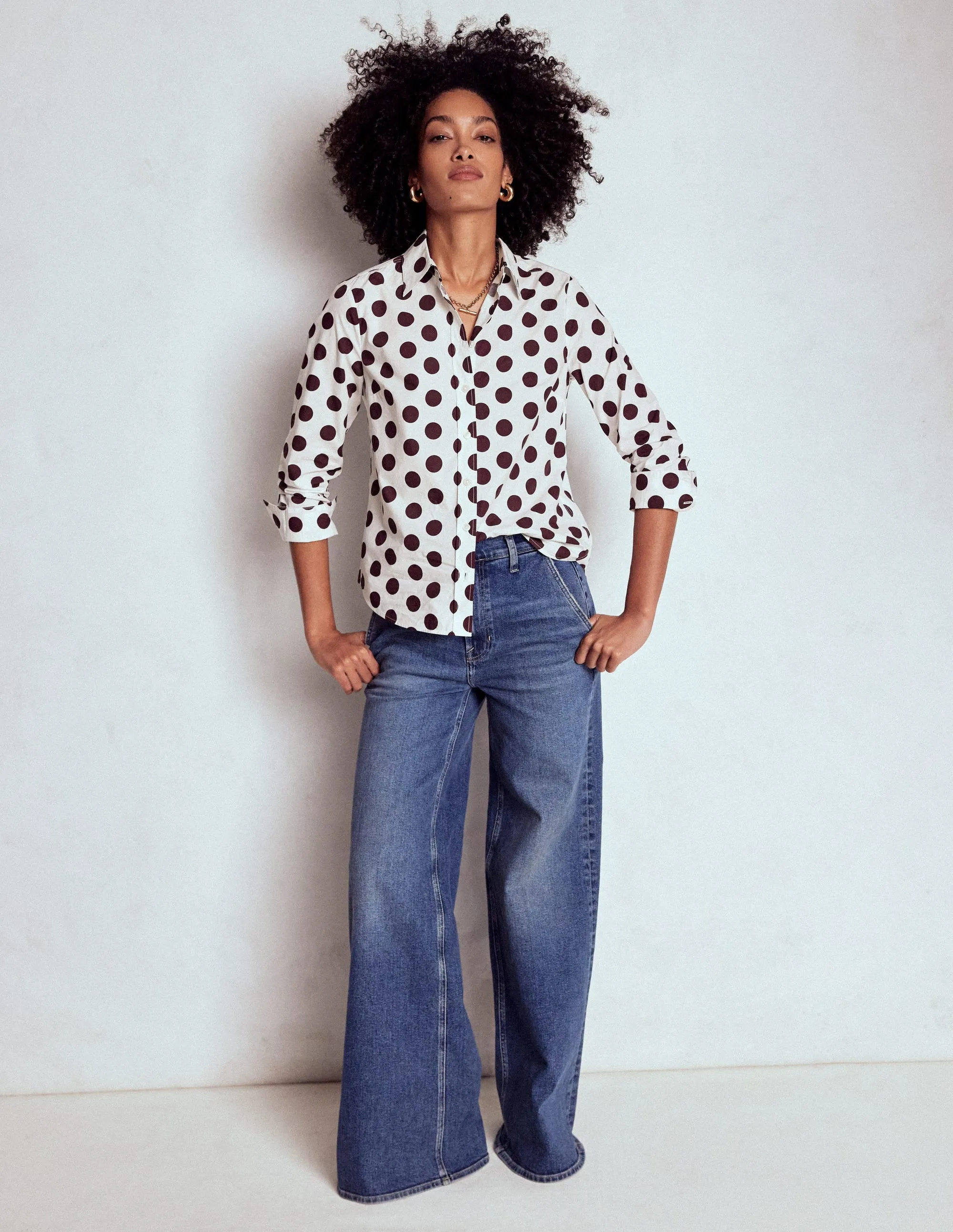 Street Comfort Urban Streetwear Sienna Cotton Shirt-Deep Wisteria, Spots
