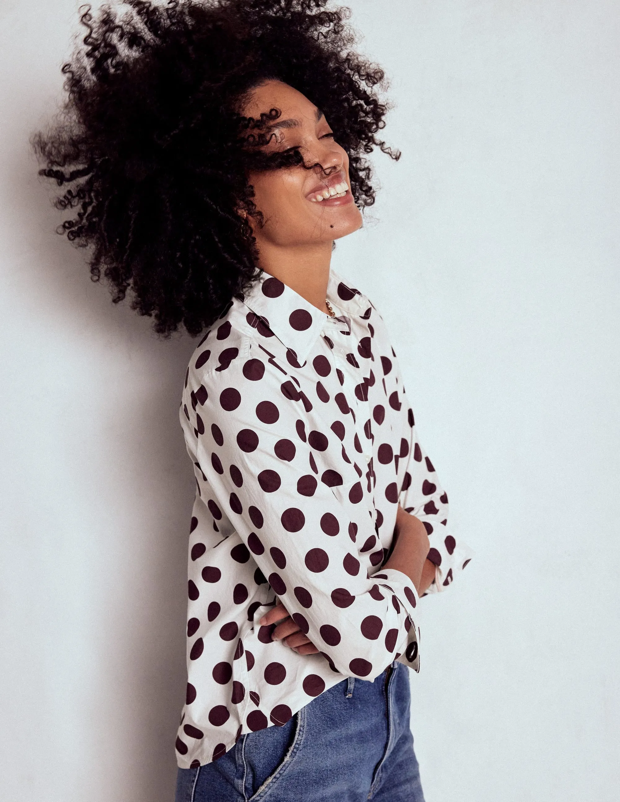 Comfortable Look Sienna Cotton Shirt-Deep Wisteria, Spots
