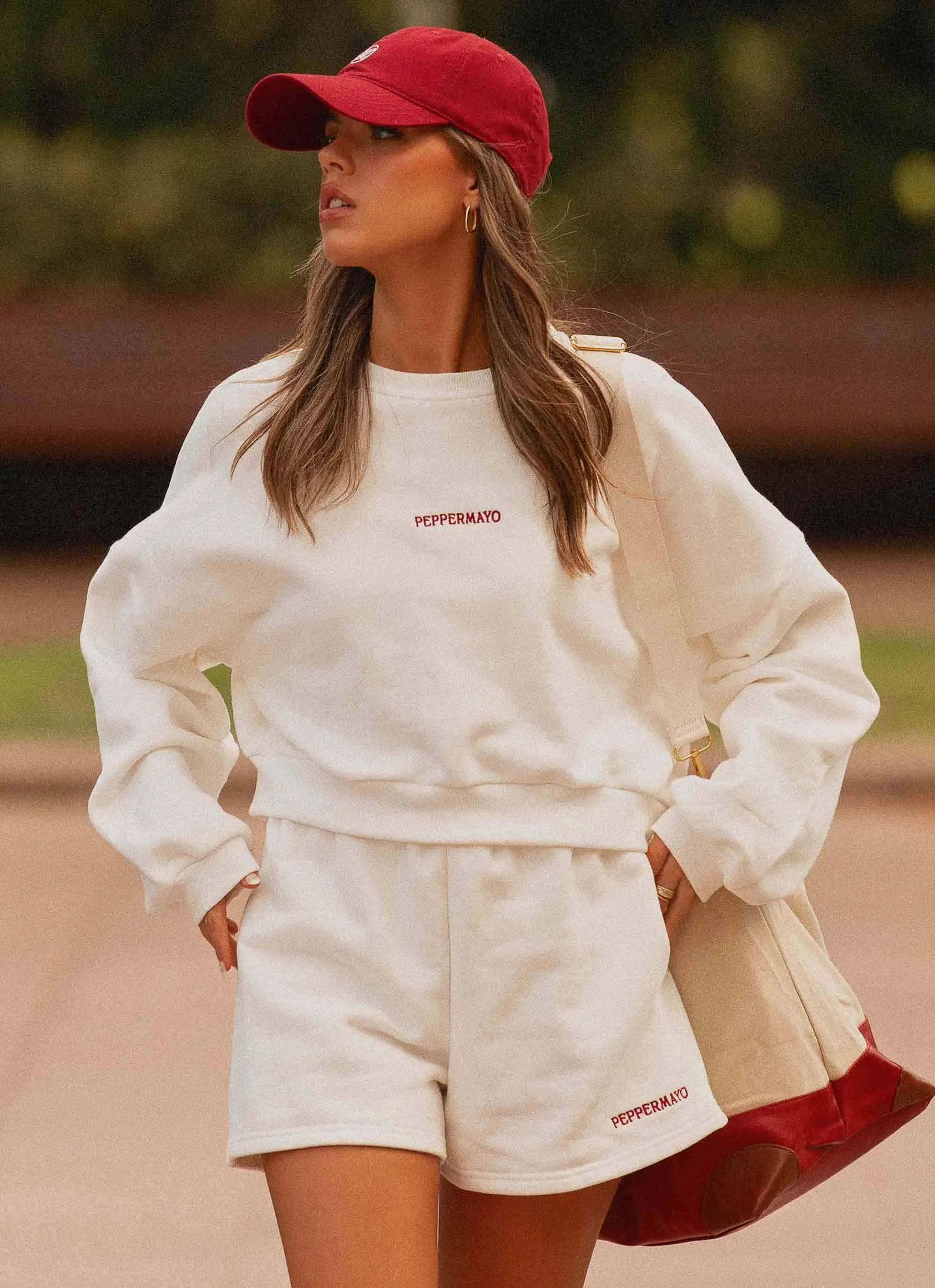 Signature Cropped Sweatshirt - Ivory Noise Free Zippers Functional Piece