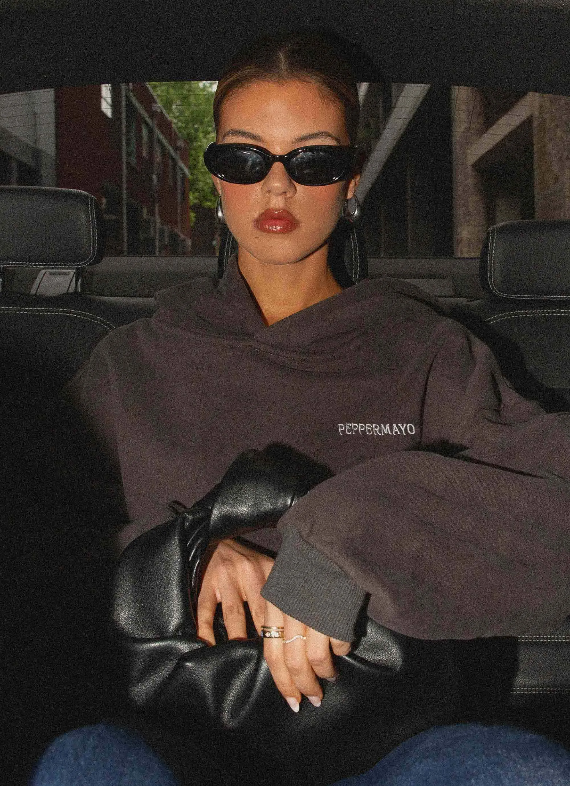 Signature Oversized Hoodie - Charcoal Softshell Material Active Urban Layer