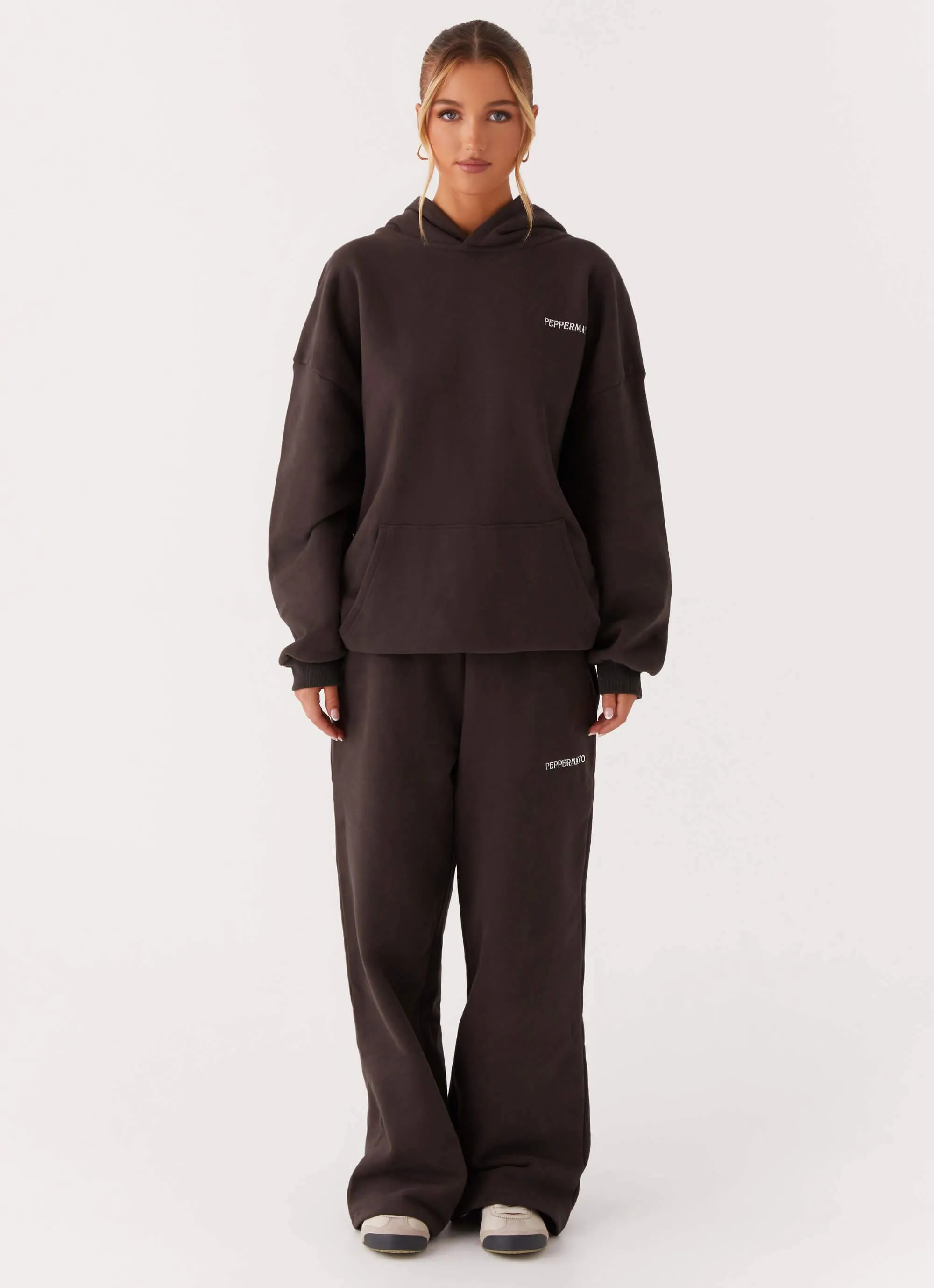 Structured Casual Fit Chill Commute Fit Signature Oversized Hoodie - Charcoal