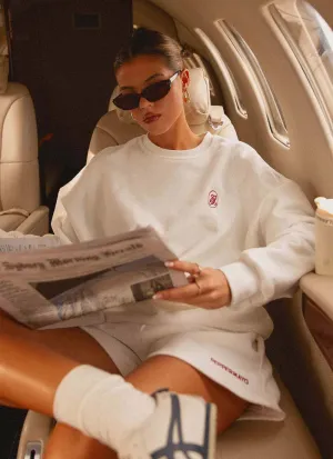 Top Guard Many Pockets Signature Oversized Sweatshirt - Ivory