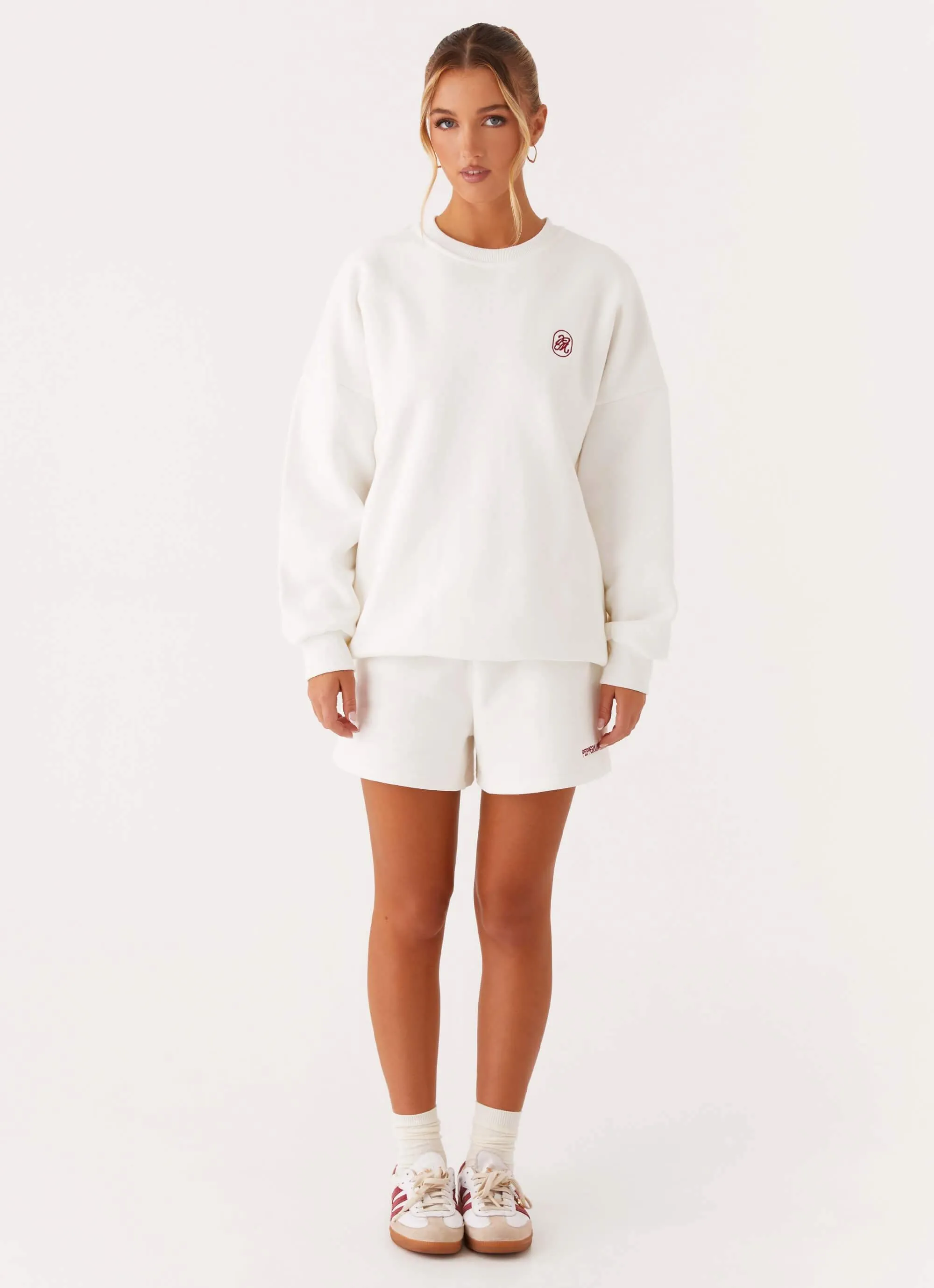 Articulated Ergonomic Fit PerimeterStructuralBoning Signature Oversized Sweatshirt - Ivory