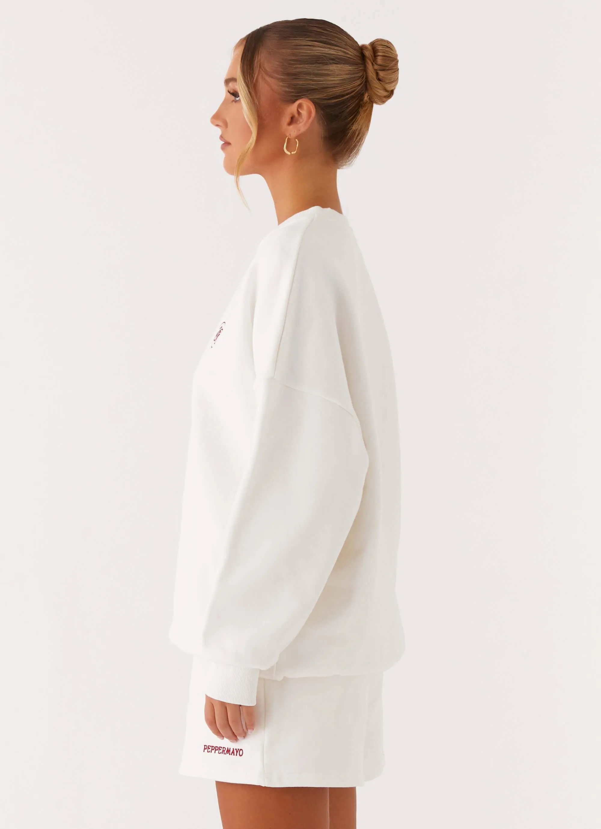 Signature Oversized Sweatshirt - Ivory Softshell Construction Moisture Wicking Finish