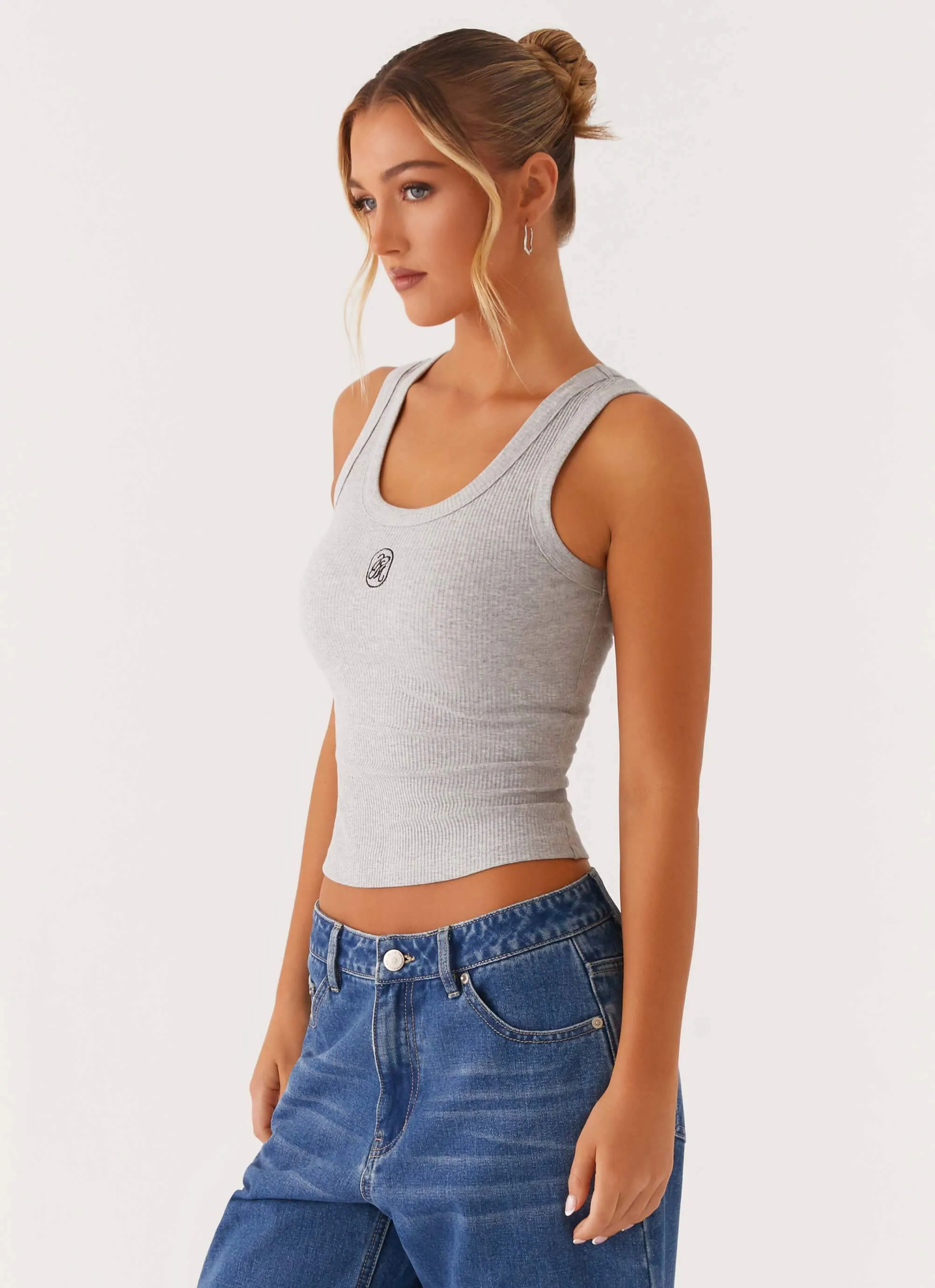Signature Tank Top - Light Grey Marle Biodegradable Fabric