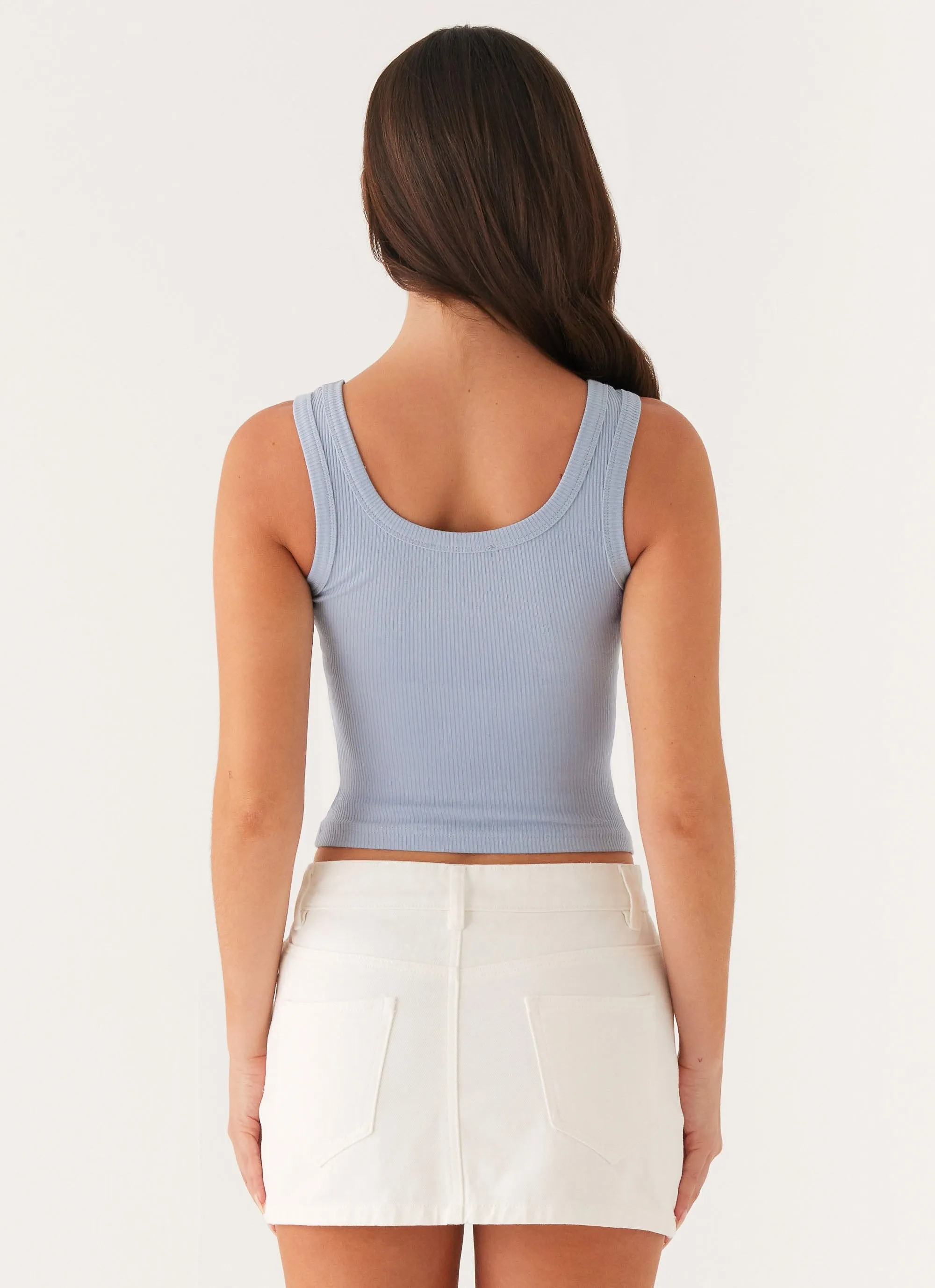 Signature Tank Top - Slate Blue Natural Fiber Construction