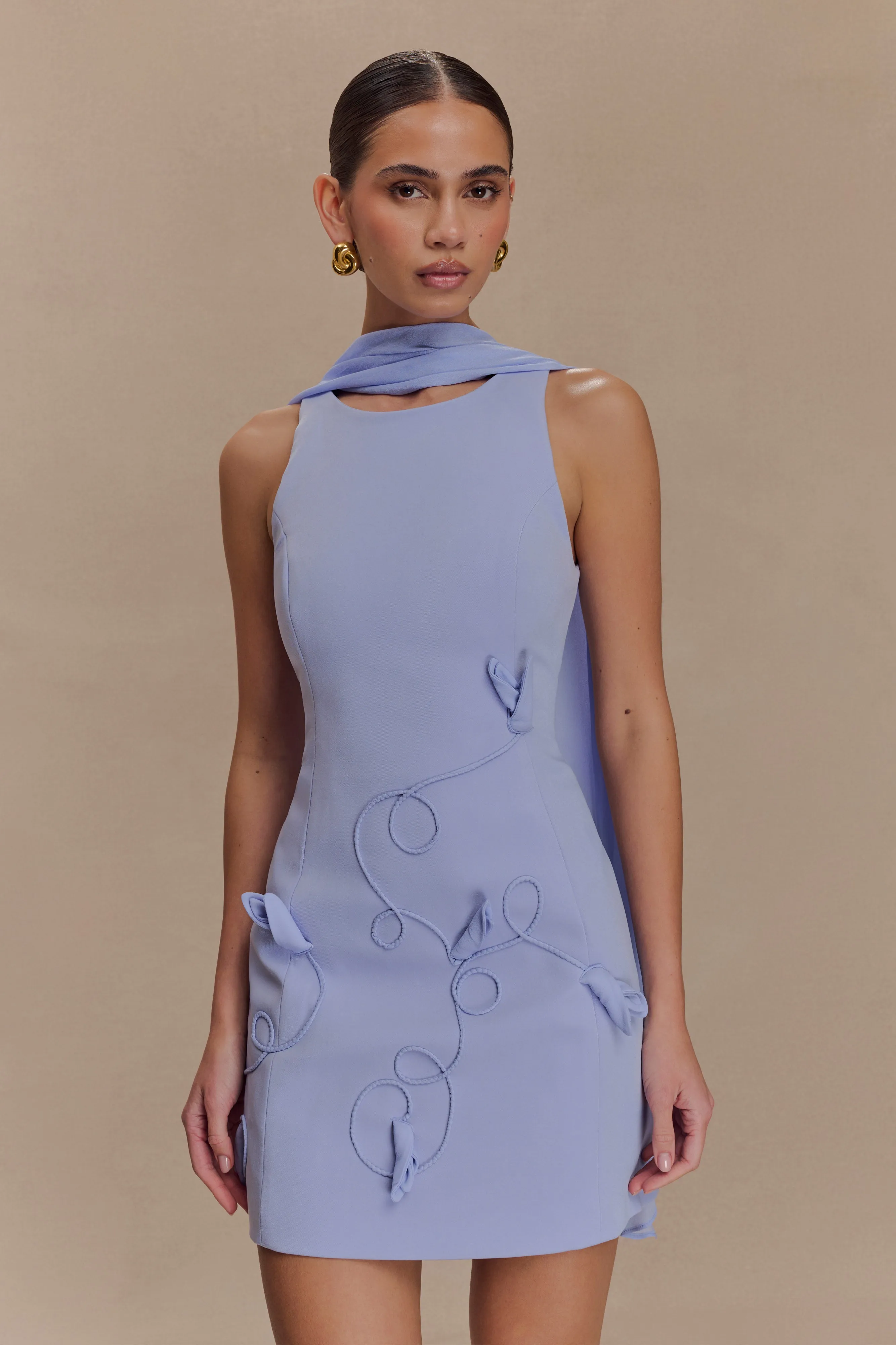 Skyler Suiting Embroidered Mini Dress - Lilac Cool Movement Lightweight Wear