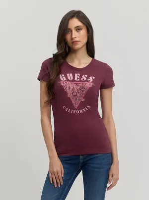 Eco Burgundy Roses T-Shirt Minimalist Wear Chic Vibe