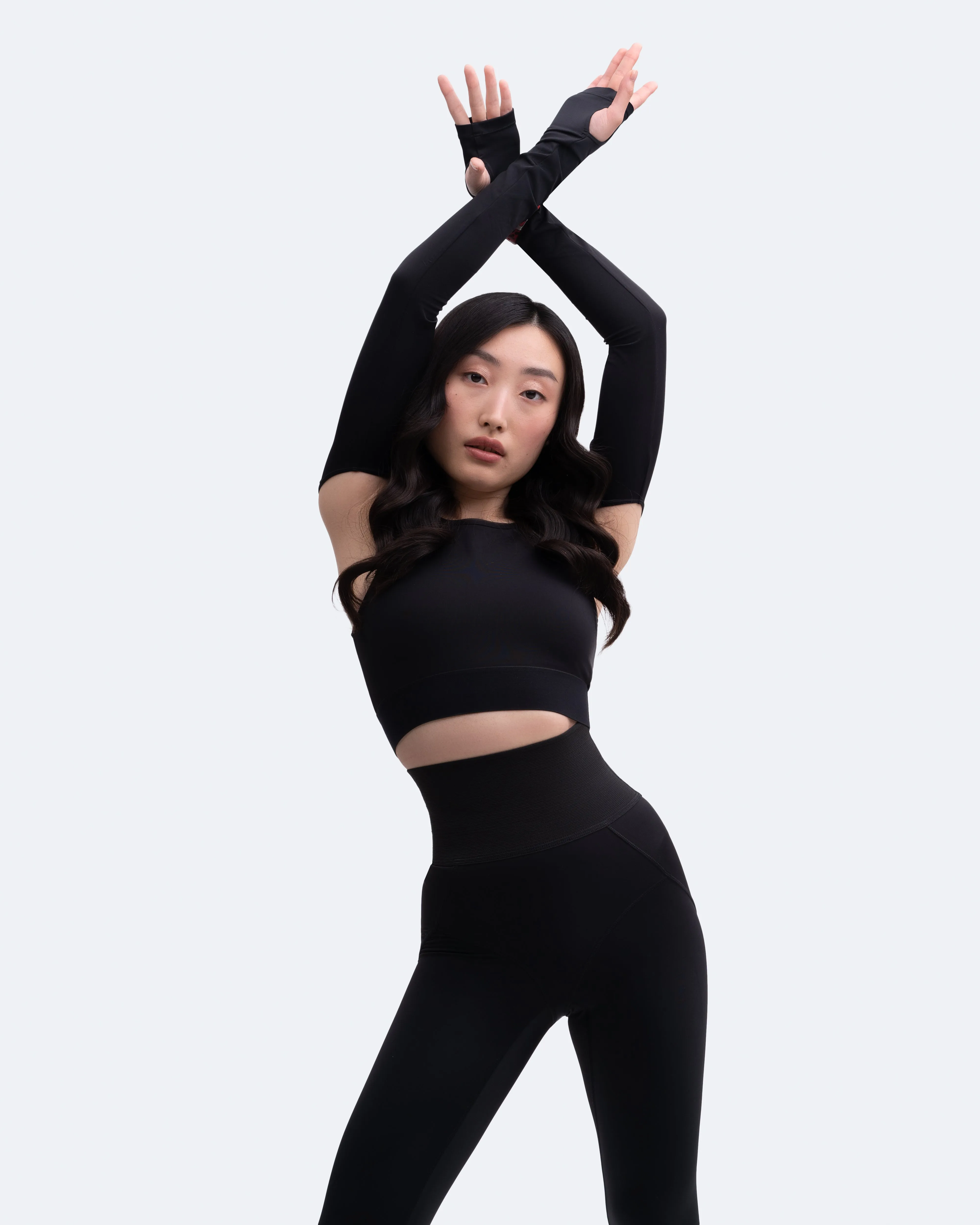 Shoulder Cut-Out Crop Top Non-Slip Band