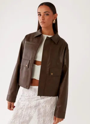 Sloane Jacket - Brown Fleece Backing