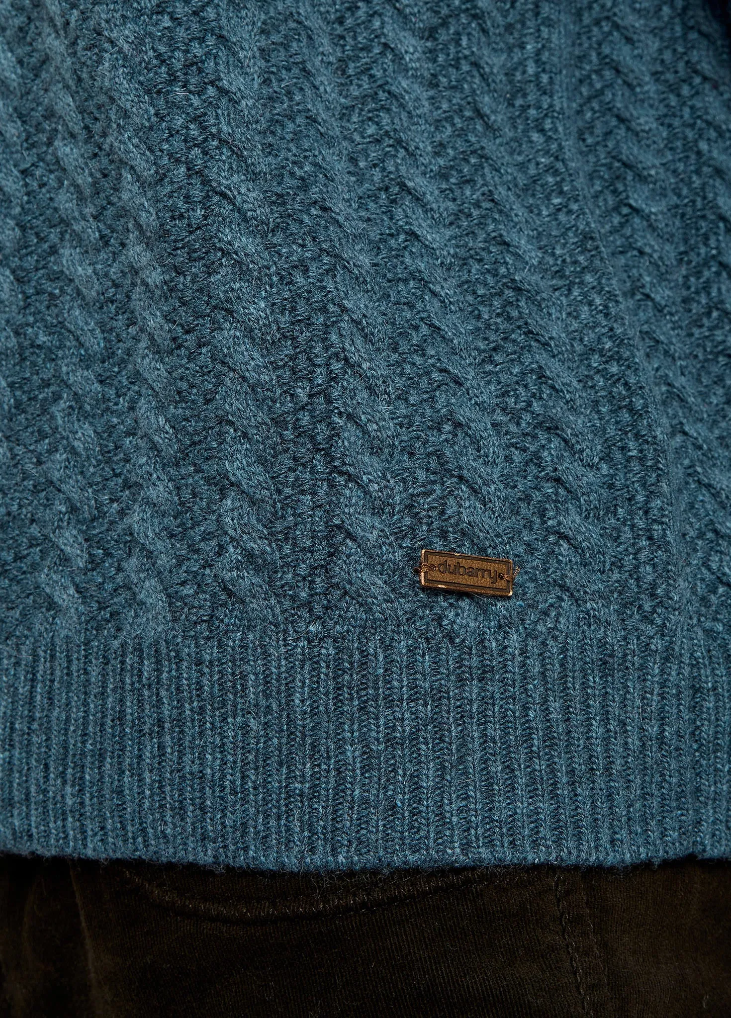 Hopkins Ladies' relaxed fit sweater - Indigo Zigzag Stitch Detail City Warmth