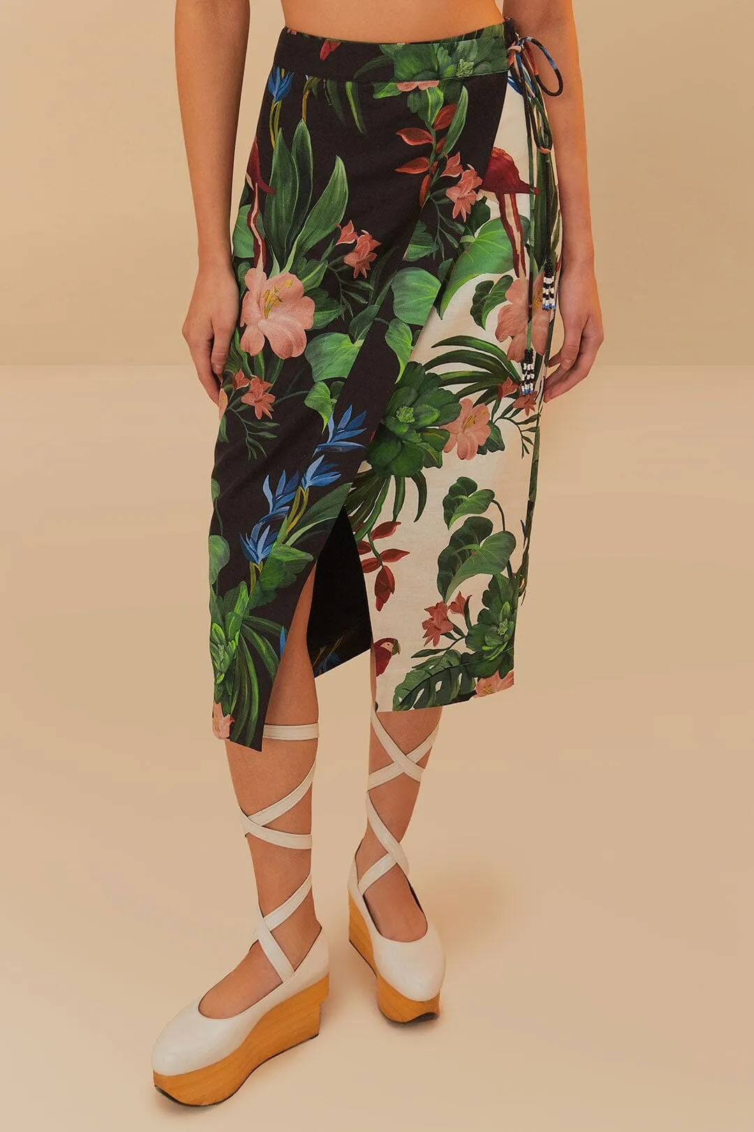 Mixed Midnight Macaw Fiesta LENZING? ECOVERO? Euroflax? Midi Skirt Balanced Outfit Smooth Feel