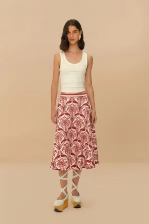 Soft Touch Structured silhouette Off-White Tropical Cameo LENZING? ECOVERO? Euroflax? Midi Skirt