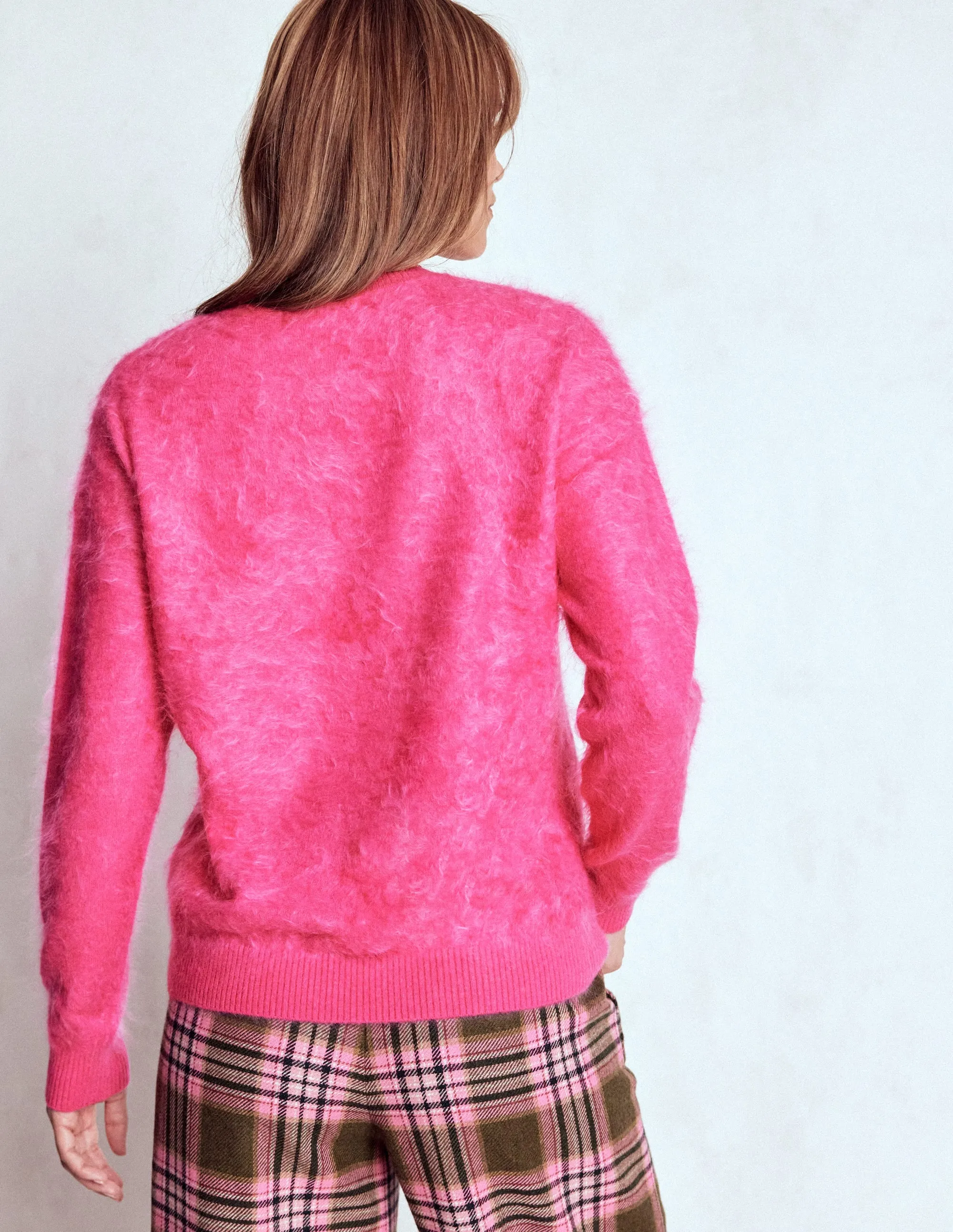 Brushed Cashmere Jumper-Pink Peony Sustainable Fibers WrinkleResistant