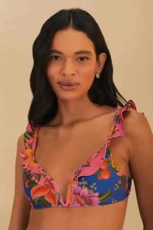 Multicolor Summer Fruit Underwire Bikini Top Suburb Ease Comfort Wear