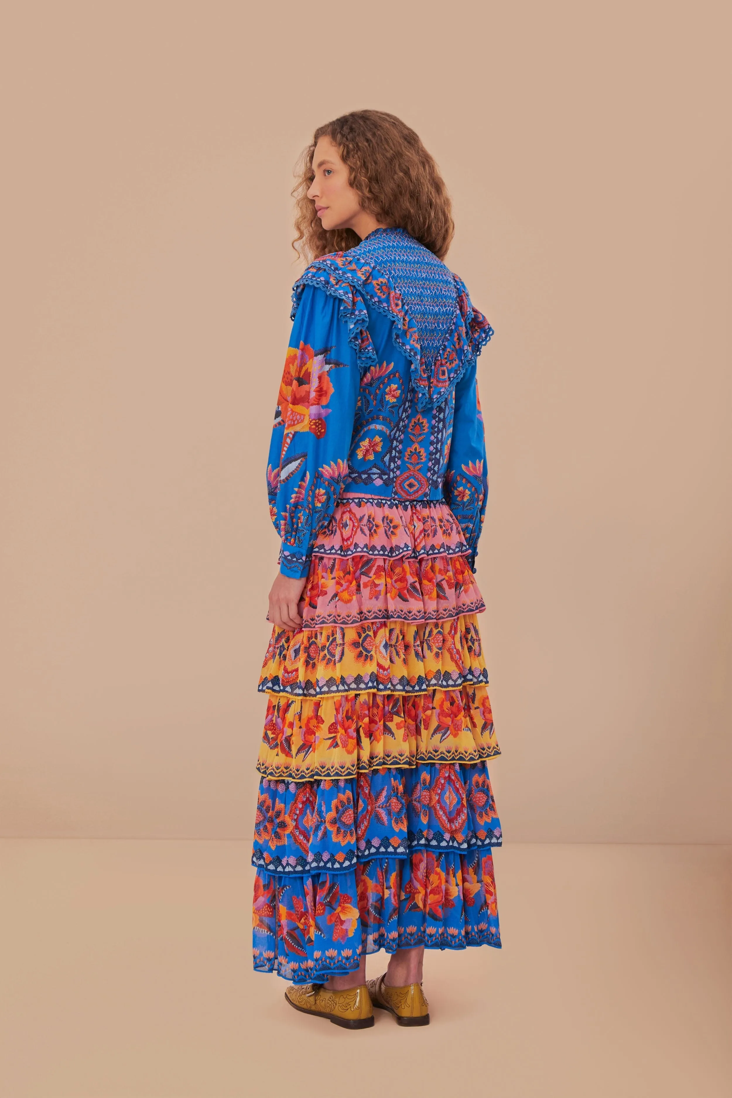 Blue Lucy Floral Ainika Maxi Skirt Modern Combo