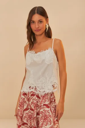 Off-White Sleeveless Lace Top Poise Fit