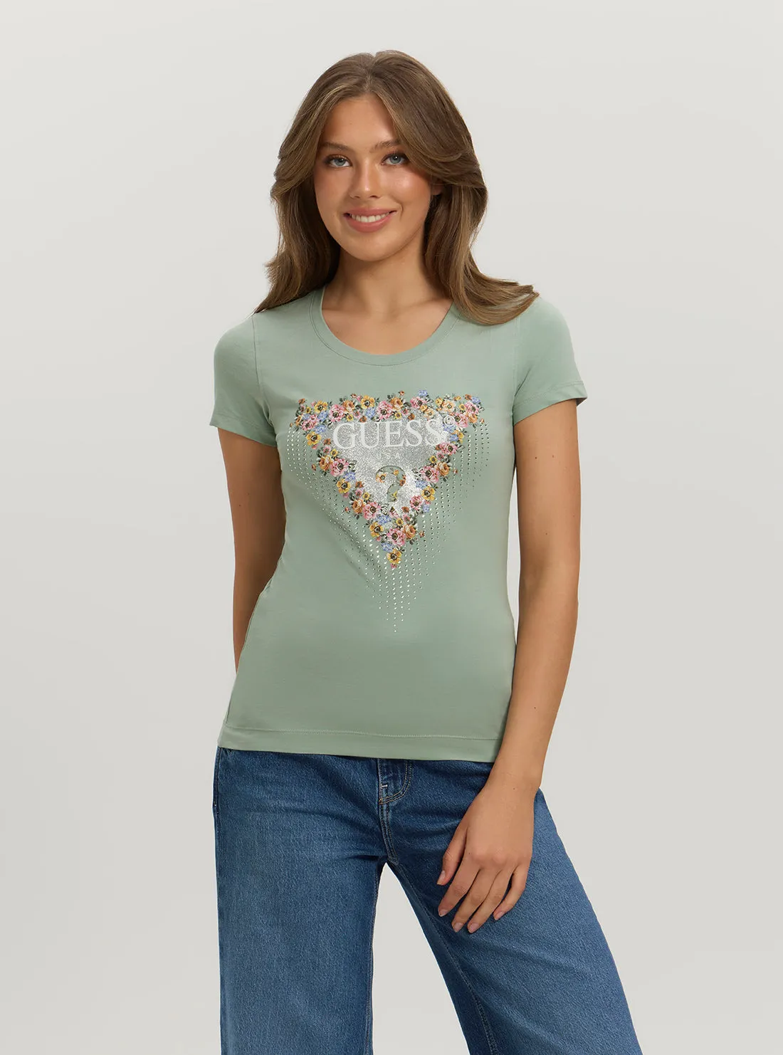 Eco Green Logo Bouquet T-Shirt Light Flex Fit Holiday Wear