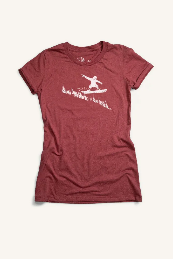 Snowboarder T-shirt (Womens) Non Irritating Tags Urban Style Trend