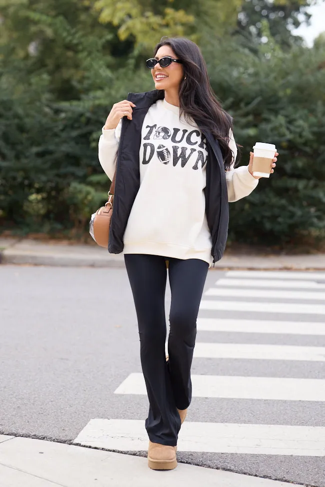 Touchdown Printed Cream Graphic Sweatshirt SALE suitable for holidays