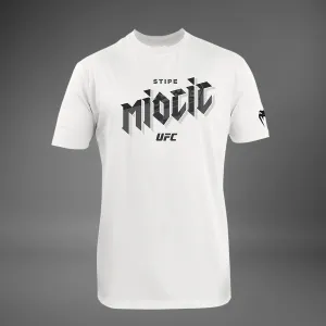 Recycled Polyester Blend Sporty essentials Men's UFC Unrivaled by Venum White Stipe Miocic T-Shirt